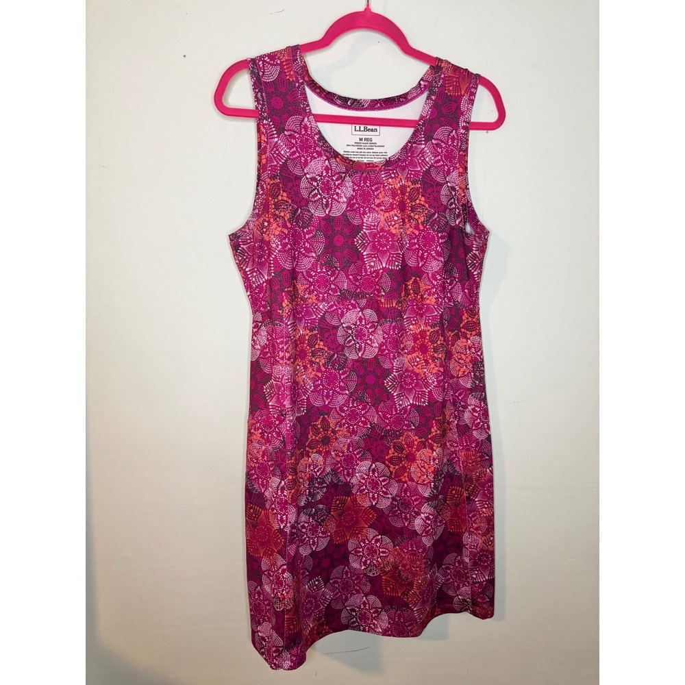 LL Bean Pink Mandala Print Active Dress Sleeveless‎ Womens Medium
